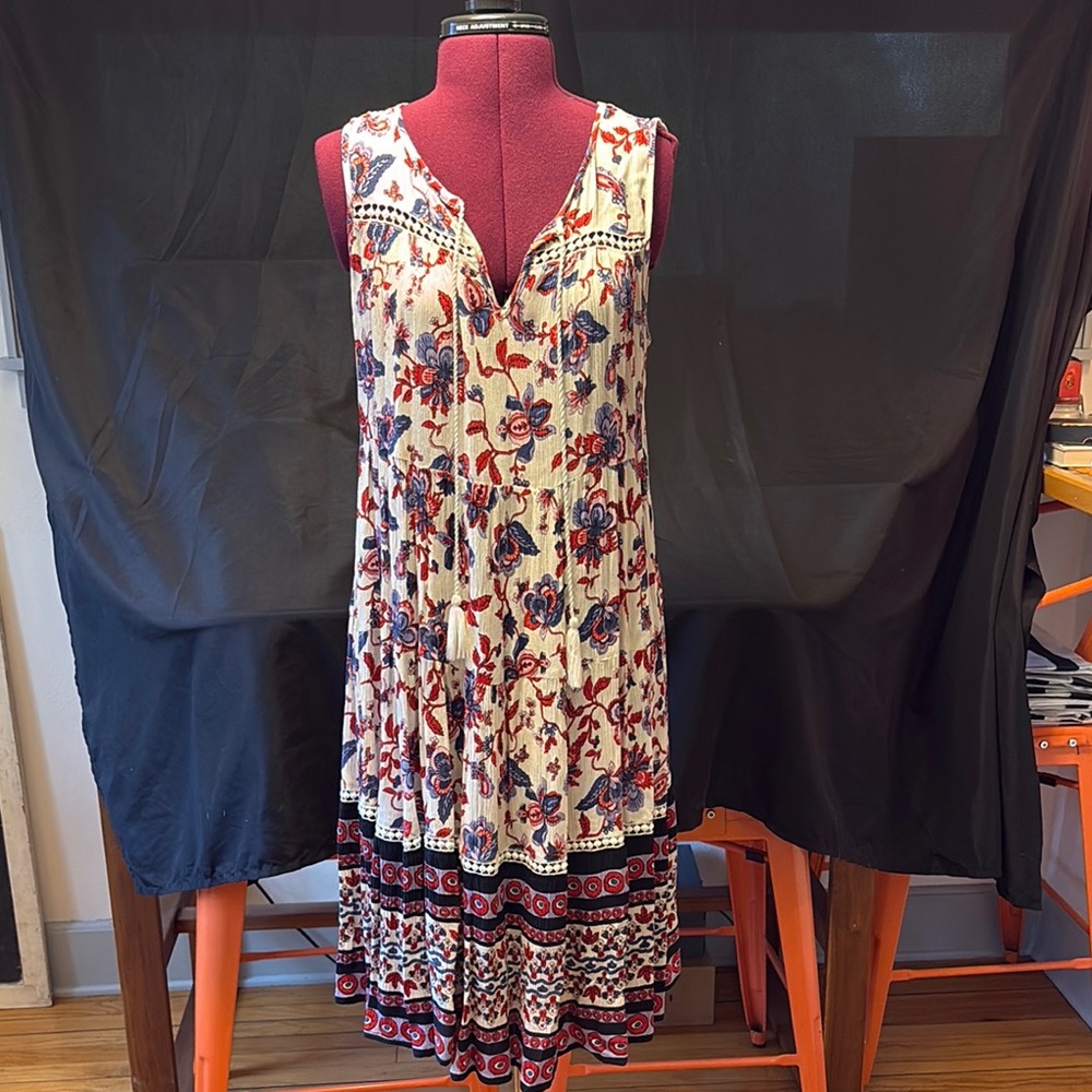 Floral Sleeveless Boho Dress - Multicolor